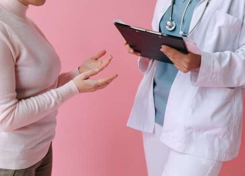 Woman consulting with a doctor